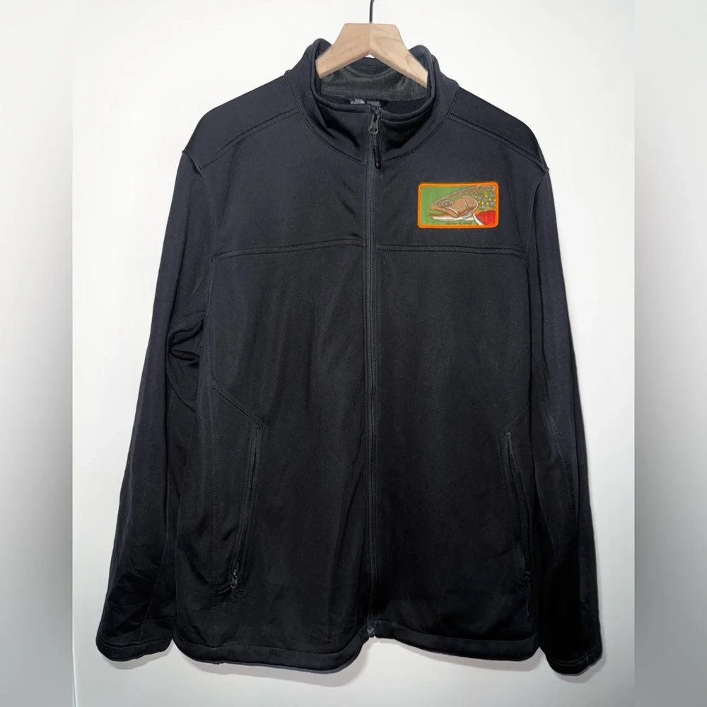 The North Face Windwall Zip Up Collared Jacket Black Polyester Men’s Size XL